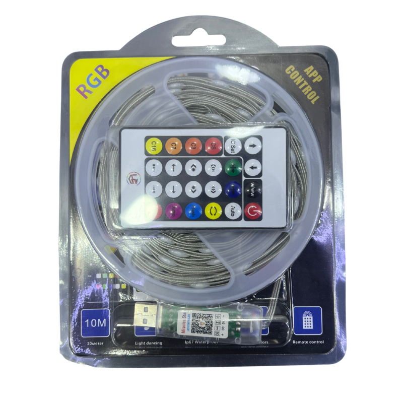 RGB USB LED Strip Light 10M | App & Remote Control | IP67 Waterproof | Music Sync | Mul...